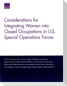 Considerations for Integrating Women Into Closed Occupations in U.S. Special Operations Forces