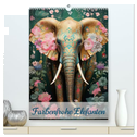 Farbenfrohe Elefanten (hochwertiger Premium Wandkalender 2025 DIN A2 hoch), Kunstdruck in Hochglanz