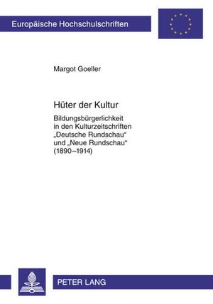 Goeller, Margot. Hüter der Kultur - Bildungsbürgerlichkeit in den Kulturzeitschriften «Deutsche Rundschau» und «Neue Rundschau» (1890-1914). Peter Lang, 2010.