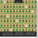 Christmas Trees Pattern Scrapbook Paper Pad 8x8 Decorative Scrapbooking Kit for Cardmaking Gifts, DIY Crafts, Printmaking, Papercrafts, Green Giftwrap Style