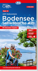 BVA ADFC Radtourenkarte Bodensee Schwäbische Alb 1:150.000