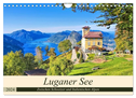 Luganer See - Zwischen Schweizer und Italienischen Alpen (Wandkalender 2024 DIN A4 quer), CALVENDO Monatskalender
