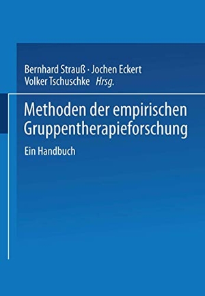 Strauß, Bernhard / Volker Tschuschke et al (Hrsg.). Methoden der empirischen Gruppentherapieforschung - Ein Handbuch. VS Verlag für Sozialwissenschaften, 1996.