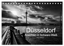 Düsseldorf Ansichten in Schwarz-Weiß (Tischkalender 2025 DIN A5 quer), CALVENDO Monatskalender