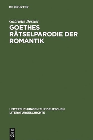 Bersier, Gabrielle. Goethes Rätselparodie der Romantik - Eine neue Lesart der "Wahlverwandtschaften". De Gruyter, 1997.