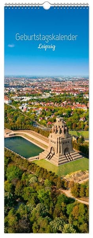 K4 Verlag / Peter Schubert. Geburtstagskalender Leipzig - immerwährend | 15 x 40 cm | weißes Kalendarium. K4Verlag FotoCo+GmbH, 2026.
