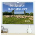 Mit Schafen durch das Jahr (hochwertiger Premium Wandkalender 2024 DIN A2 quer), Kunstdruck in Hochglanz