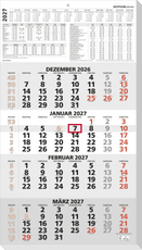 4-Monatskalender rot 2027
