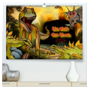 Die Welt der Dinos (hochwertiger Premium Wandkalender 2025 DIN A2 quer), Kunstdruck in Hochglanz