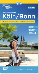 ADFC-Regionalkarte Köln/Bonn, 1:75.000, mit Tagestourenvorschlägen, reiß- und wetterfest, E-Bike-geeignet, mit Knotenpunkten, GPS-Tracks-Download