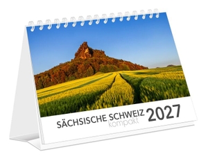 K4 Verlag / Peter Schubert. Kalender Sächsische Schweiz kompakt 2027 - | 21 x 15 cm | weißes Kalendarium. K4Verlag FotoCo+GmbH, 2026.