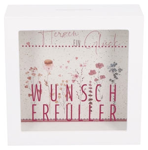 Romantischer Wunscherfüller als Bilderrahmen-Spardose zur Hochzeit, 14×14×5,5 cm - Hochwertige Holz-Sparbüchse mit personalisierbarem Hintergrundbild, ideal für Geldgeschenke. Butzon & Bercker, 2026.
