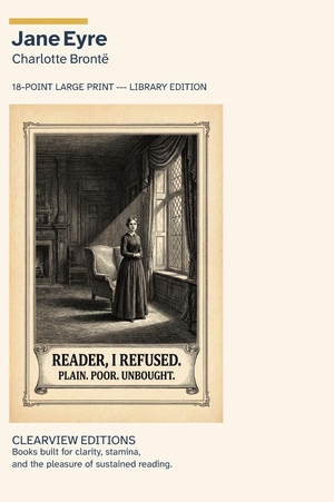 Brontë, Charlotte. Jane Eyre - A Clearview Large Print Edition. W. Frederick Zimmerman, 2026.