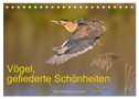 Vögel, Gefiederte Schönheiten (Tischkalender 2025 DIN A5 quer), CALVENDO Monatskalender