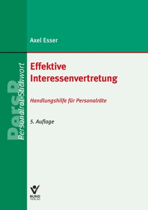Esser, Axel. Effektive Interessenvertretung - Handlungshilfe für Personalräte. Bund-Verlag GmbH, 2023.