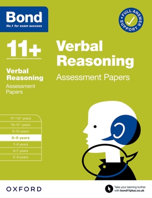Down, Frances. Bond 11+ Verbal Reasoning Assessment Papers 8-9 years (for GL Assessment & other 11 plus exams). Oxford University Press, 2021.