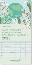 GreenLine Green Vibes 2025 Familienplaner - Familien-Kalender - Kinder-Kalender 22x45