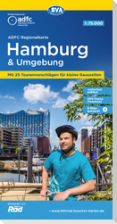ADFC-Regionalkarte Hamburg und Umgebung, 1:75.000, mit Tagestourenvorschlägen, reiß- und wetterfest, E-Bike-geeignet, GPS-Tracks-Download