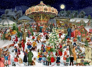 A3-Wand-Adventskalender - Nostalgischer Weihnachtsmarkt. Coppenrath, 2025.