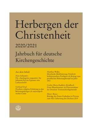 Hein, Markus / Stefan Michel et al (Hrsg.). Herbergen der Christenheit 2020/2021 - Jahrbuch für deutsche Kirchengeschichte. Evangelische Verlagsansta, 2024.