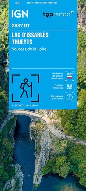 2837OT Lac D'Issarlès - Thueyts - Sources De La Loire - 1:25000. IGN Frankreich, 2026.
