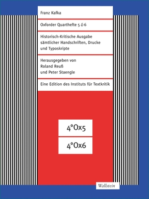 Kafka, Franz. Oxforder Quarthefte 5 & 6 - Faksimile-Edition. Wallstein Verlag GmbH, 2023.