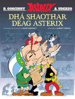 Uderzo, Albert. Dha Shaothar Deag Asterix ( Leabhair Mhaisithe Asterix / Asterix Illustrated Albums in Irish). Dalen (Llyfrau) Cyf, 2024.