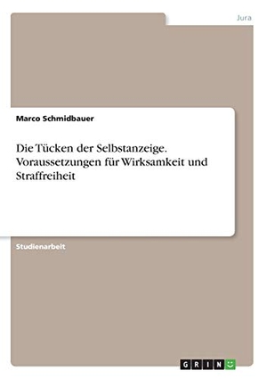 Schmidbauer, Marco. Die Tücken der Selbstanzeige. Voraussetzungen für Wirksamkeit und Straffreiheit. GRIN Verlag, 2015.