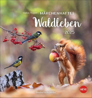 Vadim Trunov: Märchenhaftes Waldleben Postkartenkalender 2025 - Der Tierfotograf fängt den Zauber der Waldtiere in seinen atemberaubenden Bildern ein. Süßer Tierkalender 2025.. Heye, 2024.