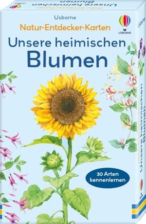 Natur-Entdecker-Karten: Unsere heimischen Blumen - Box mit 30 Karten, die heimische Blumenarten zeigen und vorstellen - für Kinder ab 6 Jahren. Usborne Verlag, 2025.