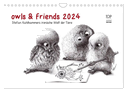 owls & friends 2024 (Wandkalender 2024 DIN A4 quer), CALVENDO Monatskalender