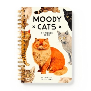 Brass Monkey, Brass / Galison. Moody Cats Sticker Book. Abrams and Chronicle Books IWUK, 2024.
