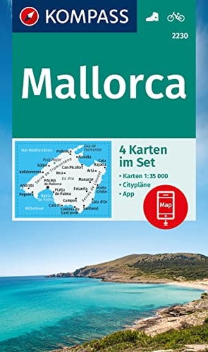 KOMPASS Wanderkarten-Set 2230 Mallorca (4 Karten) 1:35.000 - inklusive Karte zur offline Verwendung in der KOMPASS-App. Fahrradfahren.. Kompass Karten GmbH, 2023.