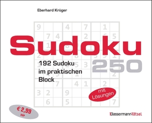 Krüger, Eberhard. Sudokublock 250 (5 Exemplare à 2,99 EUR) - 192 Sudoku im praktischen Block. Bassermann, Edition, 2026.