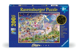 Kinderpuzzle 200 XXL Teile - Leuchtendes Schmetterlingseinhorn. Ravensburger Spieleverlag, 2024.