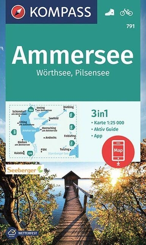 KOMPASS-Karten GmbH (Hrsg.). KOMPASS Wanderkarte 791 Ammersee, Wörthsee, Pilsensee 1:25.000 - 3in1 Wanderkarte mit Aktiv Guide inklusive Karte zur offline Verwendung in der KOMPASS-App. Fahrradfahren.. KOMPASS Freytag & Berndt, 2022.