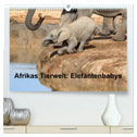 Afrikas Tierwelt: Elefantenbabys (hochwertiger Premium Wandkalender 2025 DIN A2 quer), Kunstdruck in Hochglanz