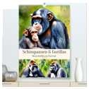 Schimpansen & Gorillas (hochwertiger Premium Wandkalender 2025 DIN A2 hoch), Kunstdruck in Hochglanz
