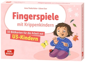 Ruhe, Anna Thekla. Fingerspiele mit Krippenkindern - 30 Bildkarten für die Arbeit mit U3 Kindern. Jahreszeiten-Reime und Fingerspiele für Frühling, Sommer, Herbst und Winter. Sprache und Feinmotorik fördern. Don Bosco Medien GmbH, 2026.