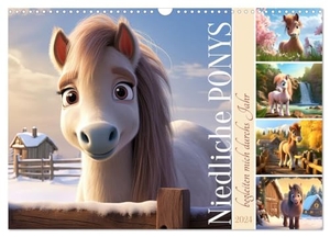 Löwer, Sabine. Niedliche Ponys (Wandkalender 2024 DIN A3 quer), CALVENDO Monatskalender - Zauberhafte Bilder begleiten durchs Jahr. Calvendo, 2023.