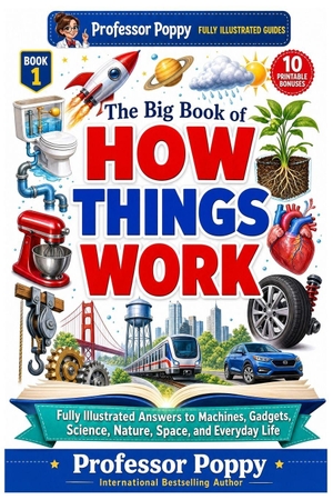 Poppy. The Big Book of How Things Work - Fully Illustrated Answers to Machines, Gadgets, Science, Nature, Space, and Everyday Life. Independently published, 2026.