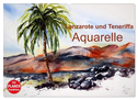 Lanzarote und Teneriffa - Aquarelle (Wandkalender 2024 DIN A2 quer), CALVENDO Monatskalender