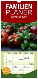 Familienplaner 2025 - Tomaten Satt mit 5 Spalten (Wandkalender, 21 x 45 cm) CALVENDO