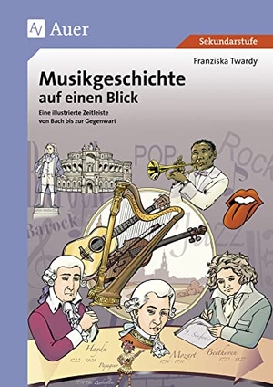 Twardy, Franziska. Musikgeschichte auf einen Blick (5. bis 13. Klasse) - Eine illustrierte Zeitleiste von Bach bis zur Gegenwart. Mit Kopiervorlagen. Auer Verlag i.d.AAP LW, 2010.