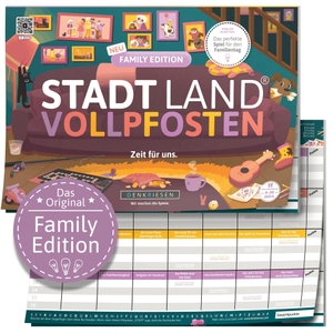 Görz, Denis / Ricardo Barreto. DENKRIESEN - Stadt Land Vollpfosten® Family Edition - "Zeit für uns." | A4 Spielblock - Family Edition - Zeit für uns.. D&R DENKRIESEN GmbH, 2026.
