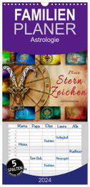 Familienplaner 2024 - Mein Sternzeichen mit 5 Spalten (Wandkalender, 21 x 45 cm) CALVENDO