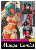 Manga-Comics. Cyberpunk Anime. Science Fiction Girls (Wandkalender 2025 DIN A4 hoch), CALVENDO Monatskalender