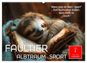 Faultier - Albtraum Sport (Wandkalender 2025 DIN A2 quer), CALVENDO Monatskalender
