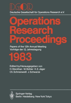 Steckhan, H. / W. Bühler et al (Hrsg.). DGOR - Papers of the 12th Annual Meeting / Vorträge der 12. Jahrestagung. Springer Berlin Heidelberg, 1984.