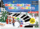 Weihnachtslieder mit bunten Noten für Klavier